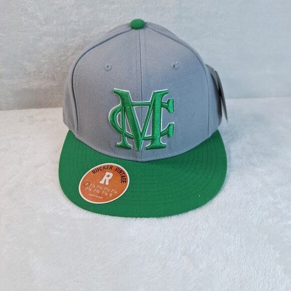 Rucker Vintage Basketball Cap Hat By Stall & Dean Size 7 Gray Green Logo - Picture 1 of 8